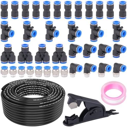 100FT 3/8" DOT Air Line with 40 Pcs Quick Connect Air Fittings Kit by XaXmTee