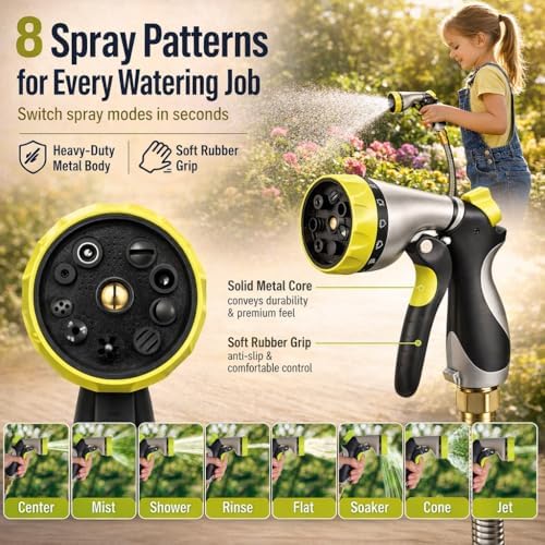 Metal Garden Hose 150 ft – 304 Stainless Steel Water Hose with Nozzle Sprayer, Garden Hoses Flexible, Lightweight, No Kink, Heavy Duty for Outdoor (150 ft) - Image 2