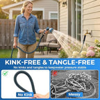 Non-Expandable Garden Hose – Ultra Lightweight & Leak-Proof Kink-Free Water Hose with 10-Function Spray Nozzle – Wear-Resistant Hybrid Hose for Yard, Lawn, Car Wash & Outdoor Use – 100 ft - Image 4