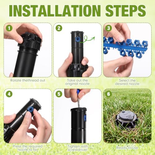 6 Pack Rotor Sprinkler Head Compatible with Rain Bird 5000 Series, - Image 6