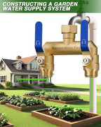 Hose Splitter 2 Way Heavy Duty, Full Flow Garden Hose Splitter with 2 Long Metal Handles, Brass Rust and Freeze Resistant Water Hose Bib Splitter, T Adapter Connector with 3/4 - Inch GHT Thread（Blue） - Image 7