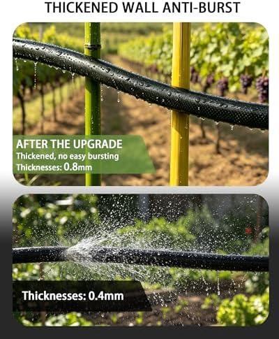 Flat Soaker Hose 50FT for Garden, Upgrade Drip Irrigation Hose with Anodized Metal Ends and Heavy Duty Double-Layer, Leakproof & Flexible Water Saving 80% Hose for Lawn, Beds, Vegetable - Image 6
