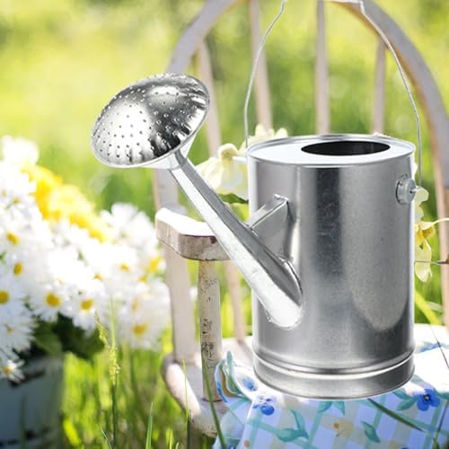 Kichvoe Galvanized Iron Watering Can 5l with Long Spout Thickened Vintage Metal Pot for Indoor and Outdoor Plant Watering Garden Flower Bonsai - Image 4