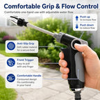 2026 Upgraded High Pressure Jet Nozzle Power Washer for Garden Hose, Water Jet Sprayer Wand with Foam Bottle, 3 Connectors and Chenille Wash Mitt for Car Washing, Patio, Lawn, Garden - Image 3