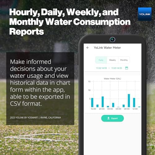 YoLink FlowSmart NSF Smart Water Monitor and Leak Detection: 1 Inch Advanced Smart Home Water Meter, Hub Included - Image 4