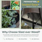 Permasteel Raised Garden Bed with Legs, 40×20×37 in, Planter Box with EnGrow™ TrueSoil™ Technology for Vegetables, Flowers, Herbs, and Fruit, Outdoor Indoor, Storage Shelf, Wood Brown - Image 6