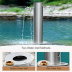 Stainless Steel Garden Water Column with Faucet, Floor Mounted Outdoor Fountain, Hose Stand for Lawns, Ideal for Washing & Cleaning - Silver (19.7 x 8.1 in) - Image 5