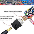 Graffiti High Pressure Water Sprayer Set, Pressure Washer Gun with 5 Spray Nozzles & Foam Pot, Quick Release Jets Wash Gun with 1/4 Inch Connector, 3000 PSI Max for Car, Patio - Image 4