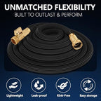 Flexible Garden Hose 25 FT, Ultra Lightweight Water Hoses 25FT w/10 Function Sprayer and 3/4" Brass Fittings, Kink-Free, Sturdy, Abrasion Resistant for Yard, Lawn, Outdoor and Gardening(Black) - Image 4