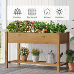 Wooden Planter Elevated Wooden Raised Garden Bed with Legs Planter Box - Image 5