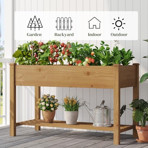 Wooden Planter Elevated Wooden Raised Garden Bed with Legs Planter Box - Image 5