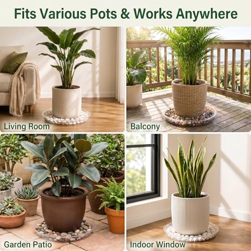 4 Pack 16 17 18 19 20 21 22 in Clear Plastic Plant Saucers for Indoors, Durable Plant Trays for Pots and Plant Water Catcher Tray with No Holes, Reusable Plastic Trays for Plants (19''-4Pack) - Image 7