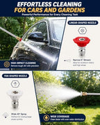 2026 Upgraded Jet Nozzle Power Washer for Garden Hose Includes 2 High-Pressure Nozzles 2× Rubber O‑ring seal 1x plumber's tape and Quick Connectors | Hydro Jet High Pressure Washer Tools - Image 5