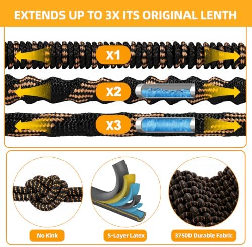 50 ft Expandable Garden Hose, Lightweight Expanding Water Hose with 10 Function Nozzle, 3/4" Solid Brass Fittings, 5-Layer Latex Core, No-Kink Flexible Retractable Hose for Patio, RV, Car Washing - Image 2