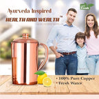 HEALTHANDWEALTH™ Pure Copper Water Jug with 2 Tumblers | 1.5 L Ayurvedic Drinking Water Pitcher | Improves Digestion, Boosts Immunity | Made in India - Image 4