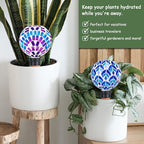 Decorative Mosaic Plant Watering Globes, 2 Pack Automatic Self Watering Spikes with Terracotta Stakes for Indoor Outdoor Garden Plants, Multi - Image 4