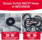 Pocket Hose 100 FT Silver Bullet 2.0 Expandable Garden Hose w/Turbo Shot Nozzle, AS SEEN ON TV, Lead-Free, Solid Aluminum Connectors, Easy On/Off Valve, Kink-Free, Leak-Proof (Pack of 2) - Image 2