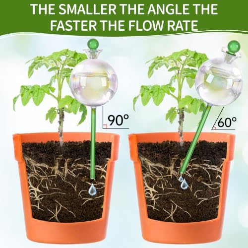 17 oz 2 Weeks Extra Large Plant Watering Globes, Iridescent Glass Self Watering Globes, Self Watering Planter Insert, Automatic Watering Bulbs for Daily or Vacation Use (4 Pack) - Image 5