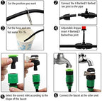 Drip Irrigation System, 100FT Drip Irrigation Kit for Garden - 50FT Main & 50FT Branch Tubing, Adjustable Nozzles for Drip or Mist Cooling, Irrigation System for Garden, Lawn, Patio, Raised Bed - Image 6