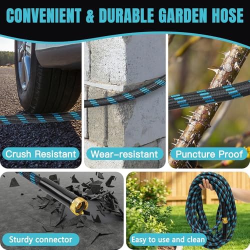 Gardentime 50FT Non-Expandable Garden Hose, Heavy Duty Flexible Water Hose with Leakproof 3/4" Fittings 10 Modes Spray Nozzle, Kink-Free, Lightweight & Durable for Yard, Lawn, Garden & Outdoor Use - Image 5