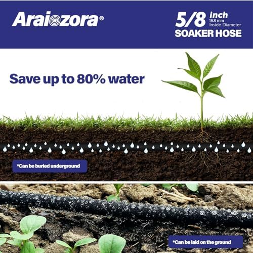 Soaker Hose 100FT 5/8 Inch, Heavy Duty Leakproof Drip Irrigation Hose for Deep Watering Large Flower Beds, Estates & Landscaping - Image 5