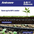 Soaker Hose 100FT 5/8 Inch, Heavy Duty Leakproof Drip Irrigation Hose for Deep Watering Large Flower Beds, Estates & Landscaping - Image 5