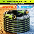 Garden Hose 75ft x 5/8", NON-EXPANDABLE Water Hose Heavy Duty, Flexible, Lightweight, Kink Resistant & Outside Hybrid Hose, Male to Female Fittings - Image 6