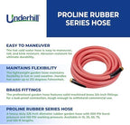 Underhill Proline Rubber Series Heavy-Duty Garden Hose for Hot or Cold Water, Lightweight, 500 PSI BP, 150 PSI WP, H58-075PRO-R 5/8 Inch x 75 ft Red - Image 3