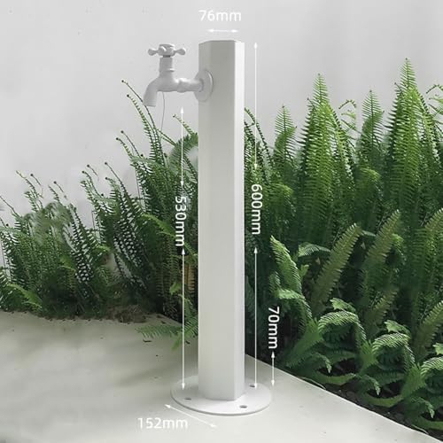 304 Stainless Steel Cylindrical Vertical Garden Water Column with Hose Stand ,Outdoor Anti-Freeze Faucet Column Watering Fountain Irrigation Post,Yard Water Dispenser Hydrant Floor Mount Water Tap - Image 2