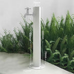 304 Stainless Steel Cylindrical Vertical Garden Water Column with Hose Stand,Outdoor Anti-Freeze Faucet Watering Fountain Irrigation Post,Yard White E Style - Image 2