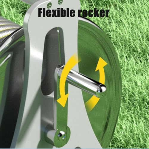 Heavy Duty Metal Water Hose Reel, Wall Mount & Floor Stand Garden Hose Storage Holder Winder, Outdoor Manual Reel with Brass Fitting, Hose Reel Organizer for Car Wash/Yard Watering - Image 5