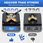 Garden Hose Splitter, Brass Hose Splitter 2 Way Heavy Duty, Leakproof Water Spigot Splitter with Stainless Steel Long Handle, Durable All-Metal Y Adapter with Shut-Off Valve, 3/4 GHT Splitter - Image 4