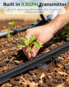 1/4" Drip Irrigation Tubing with 6" Emitter Spacing, (650 Ft Roll) Hydroponics Dripline with Built-in 0.5 GPH Dripper, Saving 80% Water, Drip Line for Greenhouses and Dense Planting Areas (Black) - Image 3