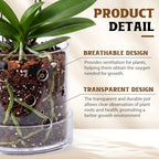 5/6 Inch Clear Acrylic Orchid Planter Pot with 360° Round Holes & Tray - Image 3