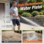 High Pressure Garden Hose Nozzle with 4 Spray Patterns & Thumb Control (Orange) - Image 2