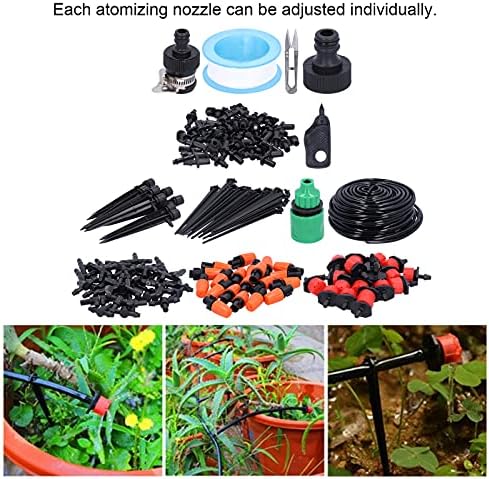 Drip Irrigation Kit 98FT/30M Garden Watering System Automatic Irrigation Equipment Set with Distribution Tubing for Greenhouse Lawn - Image 3