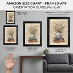 Framed Canvas Wall Art Vintage Teapot and Wildflowers Earthy Sepia Watercolor Book Page Canvas Print Poster Black Frame Wall Decor for Kitchen Bedroom Cottagecore Art, Rustic Decor - 24x36 Inch - Image 2