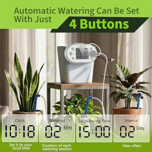 Automatic Plant Waterer, Plant Watering Device for 15 Pots, Indoor Plant Watering System, Auto Drip Irrigation Kit Programmable Water Timer with Smart Humidity Detection - Image 4