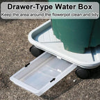 Rolling Plant Stand with Water Drawe, Bottom Watering Tray with Wheels - Image 6