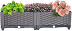YSUEFIJO Planter Box Outdoor Raised, Raised Garden Bed for Vegetables, Garden Bed Kit Plastic, with Drainage Holes, for Flowers, Herbs, Fruits by WELCOMETOYSUEFIJO