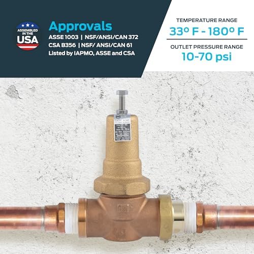 Cash Acme EB45 Pressure Regulating Valve, Single Union, 1-1/4 Inch NPT Female x NPT Female, Metal Top, 60 PSI, PVA35M-SUTH-60 - Image 4