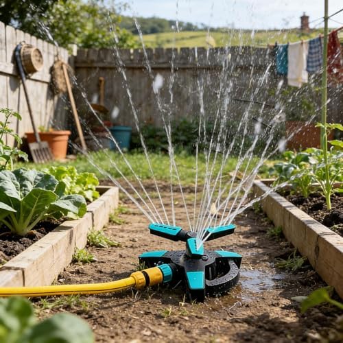 360° Rotating Garden Sprinkler with Adjustable Spray Patterns, High-Efficiency Lawn Irrigation System with Pluggable Base and High-Pressure Nozzles (Blue-2 pcs) - Image 7