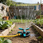 360° Rotating Garden Sprinkler with Adjustable Spray Patterns, High-Efficiency Lawn Irrigation System with Pluggable Base and High-Pressure Nozzles (Blue-2 pcs) - Image 7