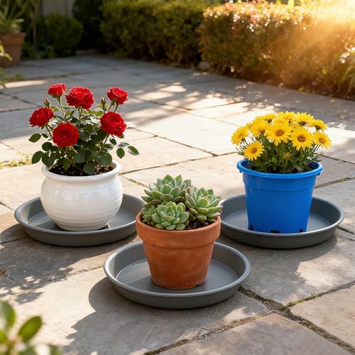 TITE Plant Saucer Heavy Large Planter Durable Thicker Plastic Plant Trays for Indoors and Outdoor,Plant Saucer Drip Trays (Grey, 16 inch) - Image 3