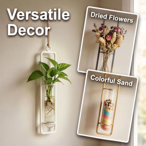 METALLIXITY Hanging Clear Glass Hydroponic Plant Propagation Tube Vase 2Pcs - Image 7