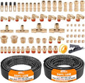 CheeMuii 72 PCS Brass DOT Air Line Fittings with 1/4" & 3/8" DOT Air Hoses by CheeMuii