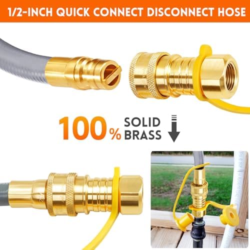 GasSaf 8 FT 1/2" ID Natural Gas Grill Hose with Quick Connect Fitting - Image 6
