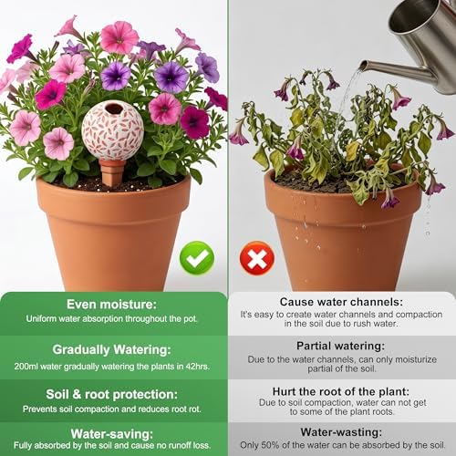 4-Pack Terracotta self-Watering Stakes for Indoor Plants - Image 4