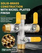 3 Way Hose Splitter, Heavy Duty Brass Garden Water Hose Splitter - Image 6