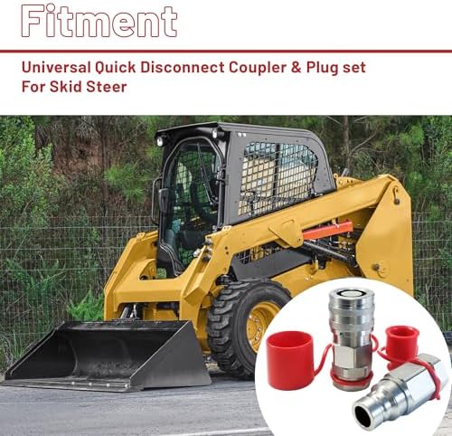 1" SAE Thread Flat Face High Flow Skid Steer Hydraulic Quick Connect Couplers Set | 3/4" Body - Image 4